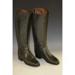 A pair of black leather riding boots, 42cm high,