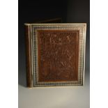 An Anglo-Indian hardwood and Sadeli marquetry desk blotter,