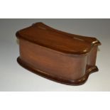 An Edwardian mahogany belt mounted box, probably for cartridges, hinged cover, 20cm wide, c.