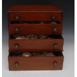 A 19th century mahogany table-top collector's chest,