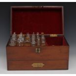 An early 19th century mahogany travelling apothecary's box,