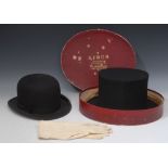 A late Victorian collapsible top hat or opera hat, by Gibus, Inventor of The Opera Hat,