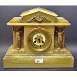 An onyx mantel clock