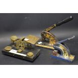 A set of late Victorian brass postal scales;