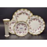 Royal Crown Derby Royal Antoinette - dinner plate, second quality; dessert plate,