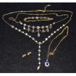 A Victorian moonstone necklace; a bracelet;
