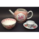 A Chinese Famille Rose porcelain globular tea pot,