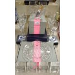 Glassware - Waterford crystal drinking glasses; Stuart crystal glassware;