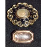 A Victorian gold mourning brooch;