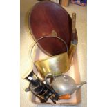 Kitchenalia - a Spone coffee grinder; a brass jam pan; etc.