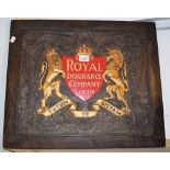 Advertising - a Royal Insurance Company Limited rectangular wall plaque,