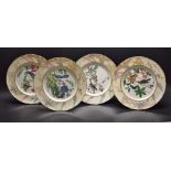A set of four Royal Worcester transfer printed collector's plates,