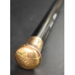 A George V 9ct gold and ebony gentleman's walking cane, of usual form,