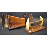 Tobaccania - a walrus tusk and oak pipe rack; a folding book rack; another Gothic;