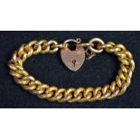 A 9ct gold hollow link bracelet, 9ct rose gold padlock clasp, 17cm long, 31,