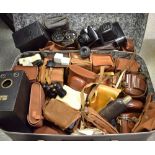 Cameras - a Heinrich Ernemann box camera; magazine size; another smaller;