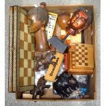 Boxes & Objects - a carved wooden tribal bust,