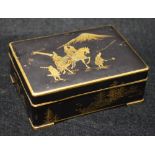 A Japanese Komai gold inlaid box,