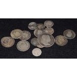 Coins. A quantity of circulated .925 UK silver coins (65.
