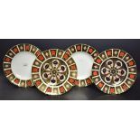 Royal Crown Derby 1128 - two dinner plates 27cm, one first quality,