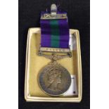 A Queen Elizabeth II General Service Medal, Malaya bar, CFN J W Wood REME,