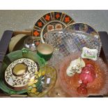 Ceramics and Glass - Art Deco fruit bowls; Burtondale Imari plate; a Celadon bowl;