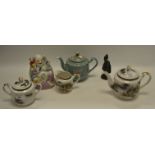 Ceramics - a Chinese Famille Verte teapot; a pottery Buddha with children; an earthenware Geisha;