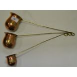 A copper and brass toddy ladle, Whisky,