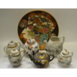 Oriental Ceramics - a Satsuma ware vase; an Oriental part tea service; ginger jar and cover;