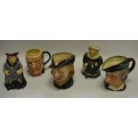 A Royal Doulton Character jug, Robin Hood, printed mark; another, Simple Simon; others,