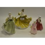 A Royal Doulton figure, Lynne, HN2329; Lavinia, HN1955; Tinkerbell,