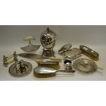 Silver & Silver Plate - a silver backed brush; others;