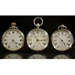 A Victorian silver open face pocket watch, Sandown Manufacturing Co, London & Sandown I W,