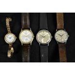 Watches - a vintage Buren Grand Prix wristwatch, silvered dial, Arabic numerals, minute track,