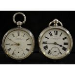 A Victorian silver open face Coast Guard pocket watch, retailed J W Morris & Co, Faversham,