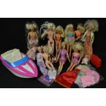 Dolls - Barbie and others dolls; inc Retro pink and yellow trouser and top set; others,