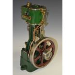 A well built Stuart 5A station vertical single beam steam engine, 2 1/4 inch bore, 2 inch stroke,