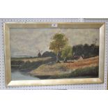 E Mann Norfolk Scene With Windmill signed,