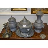 French pewter urns,