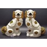 A Pair of Staffordshire spaniels,
