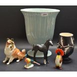 Ceramics - a Beswick model Black Beauty's Foal; others Penguin;Collie Dog Seated etc;