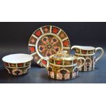 Royal Crown Derby 1128 Imari - cream jug, twin-handled sucrier and cover,