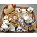 Ceramics - A gilded tea service; an Old Country Roses servicing platter; other part tea services,