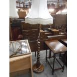 wooden barley twist standard lamp
