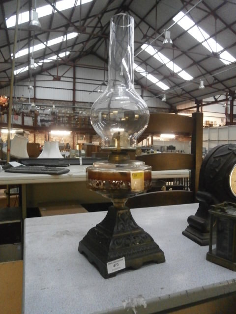 oil lamp on cast base