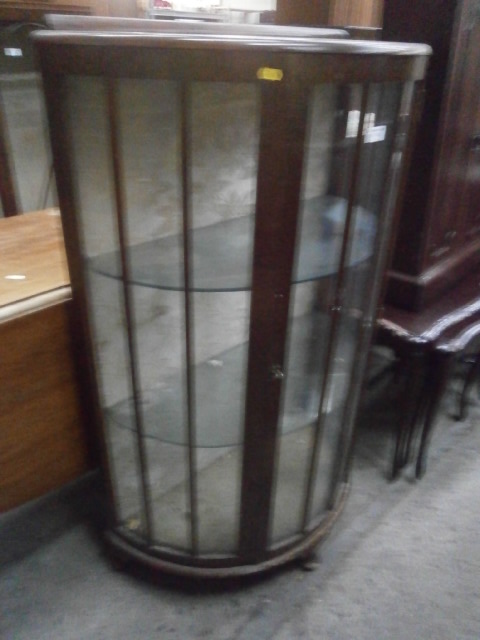 bow front glazed display cabinet