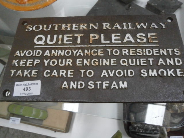 southern railway notice plaque