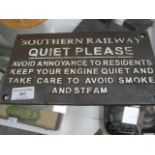 southern railway notice plaque