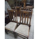 4 oak barley twist stand chairs