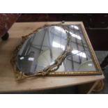 gilt framed bevel edge mirror and 1 other